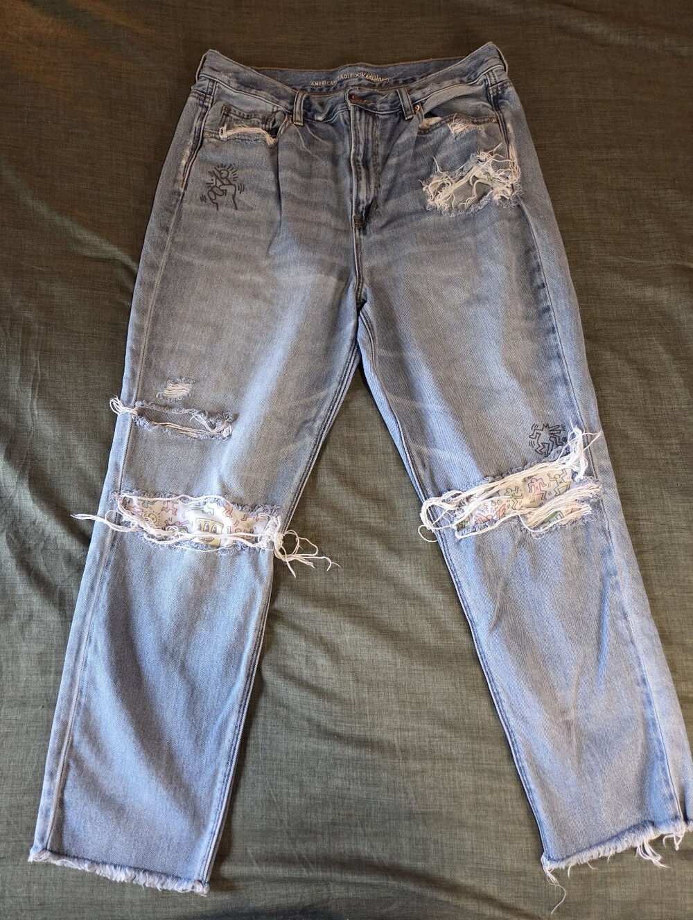 Keith Haring American Eagle Collaboration Jeans Size 16 - Picture 3 of 8